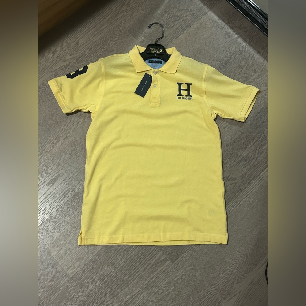 Tommy Hilfiger yellow polo shirt